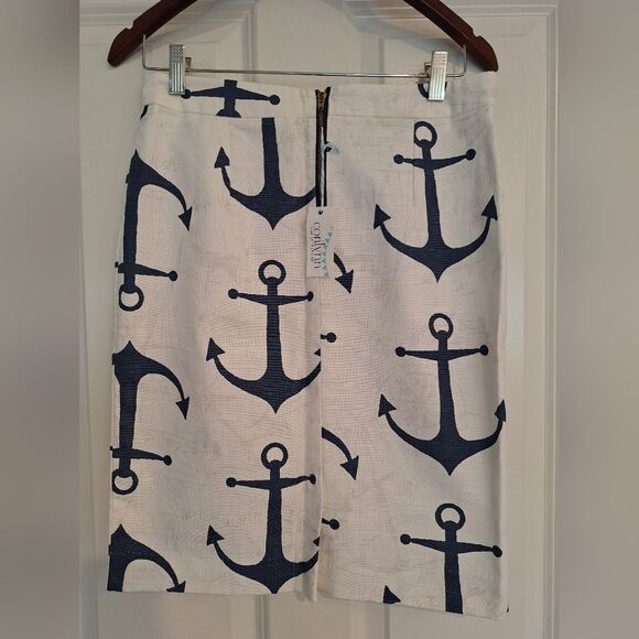 Corilynn anchor white blue skirt size 4 /S - Picture 2 of 7